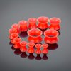 50pcs Ear Stretching Kit Silicone Tunnels Acrylic Tapers & Plugs 14G-00G Gauges Set Expanders for Women Men Body Piercing Jewelry, Red