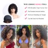 Mjiokii Bob Wigs Human Hair 180% Density Glueless Water Wave Short Bob Wig Human Hair None Lace Front Wigs With Bangs Machine Made Bob Wigs Human Hair 12 inch Black Wig