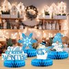 Pasimy 12 Pcs Hello Winter Honeycomb Centerpieces Let It Snow Party Decorations Winter Wonderland Table Toppers Christmas Table Centerpieces Winter Table Decor for Xmas Holiday Birthday Party Supplies