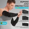 Newbyinn Padded Arm Sleeves 2 Pack, Elbow Forearm Crashproof Pads for Football Basketball Volleyball Soccer