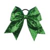 Girls Cheer Bow Ponytail Holder Big Hair Bow Tie with Glitter Sequins Bowknot JB80 (Green Set)