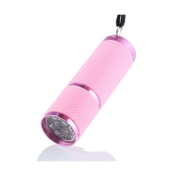 Meitawilltion 9 LED Small Glow Nail Lamp,Mini UV Nail Dryer for Gel Nails Polish,Portable Flashlight for Nail Art Pink
