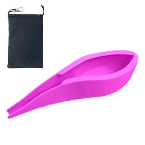 Rengu Womens Pee Funnel, Portable Urinal, Easy to Use Silicone, Reusable for Outdoor Use (Pink)