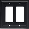 Franklin Brass Architectural Double Decorator Wall Plate, Flat Black, Packaging May Vary