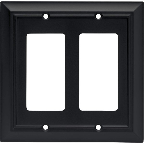Franklin Brass Architectural Double Decorator Wall Plate, Flat Black, Packaging May Vary