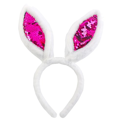 Susunaya Bunny Ears Headbands Plush Rabbit Ear Headband for Women Bunnys Ear Headband for Kids Adults Party Supplies（rose）