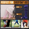 Doc Miller Open Toe Compression Socks for Women and Men 15-20mmHg, Shin Splints, Varicose Veins, Calf Injury Recovery, 1 Pair Purple & Black Small Toeless Compression Socks Women
