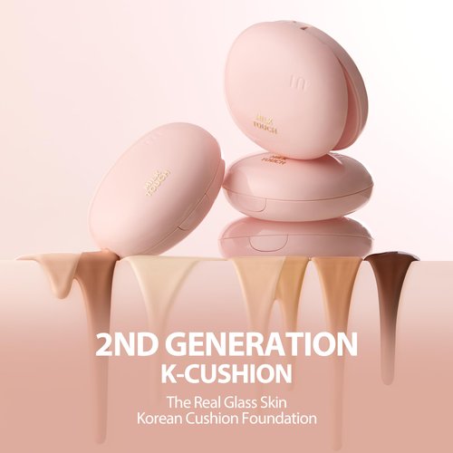 milktouch Milky Glow Cushion Foundation for REAL Glass Skin - NO Oxidation, Radiant Finish, Long-Lasting, Non-Creasing - Glutathione & Vitamin Complex Hydrating Skincare Benefits (26N Latte)