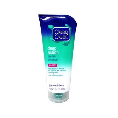 Clean & Clear Deep Action Cream Cleanser, Oil-Free, 6.5 oz - 2pc