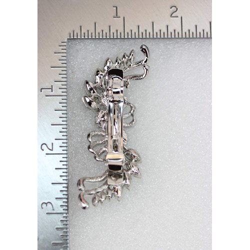 Faship Gorgeous Clear Crystal Floral Hair Barrette Clip