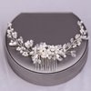 Bmirth Wedding Hair Combs Silver Flower Hair Comb Pearl Bridal Hair Piece Crystal Bride Hair Accessory for Women and Girls