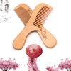 Handmade Wooden Hair Comb for Curly Wide Toothed Wooden Comb, anti-Static and Barrier-free Hand Brushing Beard, hair, Suitable for Women, Male Static Natural Wood (2PCS handle)