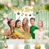 Sweet 16 Party Decorations, Sage Green 16th Birthday Decorations for Girls Happy 16th Birthday Banner Balloons Cake Topper Tablecloth Foil Curtain, Sweet 16 Decorations Party Supplies