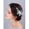 JWICOS Handmade Wedding Hair Comb Clip Pearl Bridal Headpiece Hair Clip Wedding Hair Accessories for Women and Girls