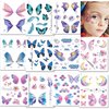 CHARLENT Glitter Butterfly Tattoos for Girls Women - 12 Sheets Glitter Butterfly Face Temporary Tattoos for Girls Party Favors Festival Makeup