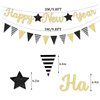 FHGG Glitter Happy New Year 2025 Banner Decorations New Years Eve Banner New Years Eve Party Supplies 2025 Happy New Year Sign for Happy New Year Decorations NYE Party Supplies Decorations 2025 Gold
