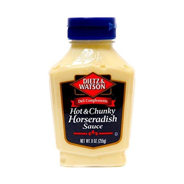 Dietz & Watson, Deli Compliments, Hot & Chunky Horseradish Sauce, 9oz Bottle (Pack of 2)