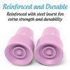 Steel-Reinforced 7/8" Crutch Tips - 1 Pair (Pink)