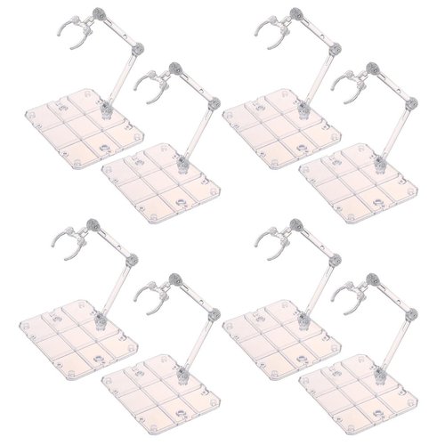 Alunsito Action Figure Display Stand 8 Pcs Assembly Action Figure Holder Clear Action Base Model Support Stand Doll Model Support Rack for 1/144 HG/RG Gundam Figure Model