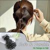 1000 PCS Hair Bands, Elastic Hair Band, Mini Hair Rubbers Ties with 2 PCS Topsy Tail Hair Tools for Girls Ponytail Hair Accessories, Soft Elastic Bands Non-Slip Small Hair Ties Black.