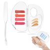 ASTER Clear Makeup Mixing Palette, Hand-Held Makeup Palette Tray for Liquid Foundation, Nail Art Manicure Palette with Mixing Shovel, Acrylic Palette Pigment Palette for Makeup Artist and Beginner