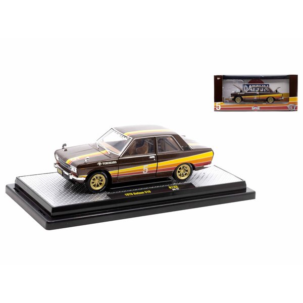1970 510#5 Brown Metallic with Stripes Limited Edition to 4250 Pieces Worldwide 1/24 Diecast Model Car by M2 40300-122B