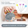 402 Pieces Hedgehog Pincushion Flat Head Straight Pins Kit, Cute Pincushion with Clear Storage Box and Quilting Pins, Colorful Head Straight Sewing Pins for Handicrafts DIY Sewing
