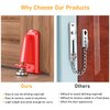 Portable Door Jammer for Travel Security, Door Stopper Security Device Lockdown, Aluminum Alloy Anti-Slip Door Locks for Women Safety Self Defense, Apartment Personal Protection for Homeowner (Red)