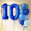 Blue Number 7 Balloons 40 Inch Giant Laser Navy Blue 7 Helium Balloons for Boys 7th Birthday Party Supplies 7th Anniversary Events Decorations
