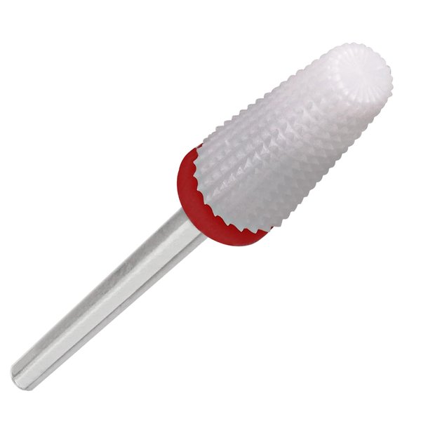Nail Ceramic 5 in 1 Bit - Two Way Rotate use for Both Left and Right Handed - Fast remove Acrylic or Hard Gel - 3/32" Shank - Manicure, Nail Art, Drill Machine (Fine, White)