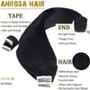 Anrosa Tape in Hair Extensions Human Hair Jet Black Color #1 Tape Hair Extensions Brazilian Hair 20pcs 50g Seamless Human Hair Extensions 14 Inch