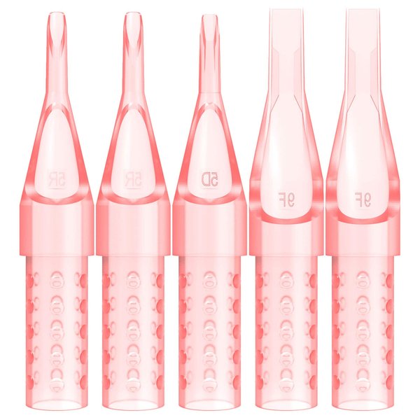 Wormhole Tattoo Tips Assorted Size Disposable Tattoo Tubes for 3RL 5RL 3RS 5RS 7RL 7RS 9RL 9RS 5MG 7MG 9MG Tattoo Needles Round/Flat/Diamond/Magnum Sterilize Plastic Tattoo Tips 100PCS(N601-9-MIX)