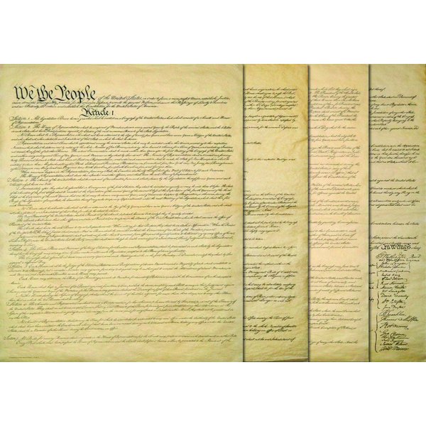 4 Page United States Constitution in it's Original Layout and Size.