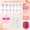 French Tip Press on Nails Short, Jofay Fashion Soft Gel Fake Nails, Classic French Manicure Nails, Reusable & Natural Acrylic False Nails, Stick on Nails for Women Girls Gift, Glue on Nails Kit 24pcs