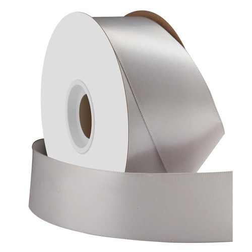 Berwick Offray 1.5" Single Face Satin Ribbon, Silver Gray, 50 Yds