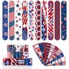 Dminya 50 Pcs Slap Bracelets for Kids 4th of July Slap Bracelets Bulk Snap Bracelet Party Supplies Favors Classroom Prizes Exchanging Gifts