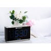 Emerson Smartset Radio Alarm Clock, 1.4" Blue LED Digital Display, USB Charging Port, Brightness Dimmer Controls, Bluetooth Connectivity, Set Alarm to Radio, Music, or Buzzer, Bedside Clock, Black