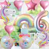 Unicorn Balloons Unicorn Birthday Party Decorations for Girls Foil Balloons Set Macaron and Rainbow Balloon Wedding Baby Shower Party Supplie (number 6)
