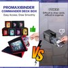 PROMAXIBINDER MTG Deck Box BTB for Commander Display, Fits 100 Double Sleeved Cards, 2 Dividers & 1 Toploader, Strong Magnet Leather Trading Card Storage Box for Magic the Gathering, TCG, CCG, Red