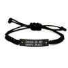 Game On Novelties Reusable Chess Black Rope Bracelet, Chess is My Happy Place, Best Gifts for Friends