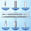 2PCS Metal Silver Cuticle Pusher and Cutter Remover Salon Quality Stainless Steel Acetone Gel Nail Polish Peeler Scraper Durable Professional Manicure Pedicure Cleaner Tool For Fingernail and Toenail