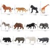 Fantarea 12 PCS Realistic Wild Life Jungle Animal Figures Model Lion Tiger Bear Elephant Desktop Ornament Collection Party Playset Favors Supplies Cake Toppers Toys for Boys Girls