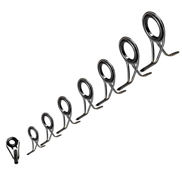 QualyQualy Fishing Rod Tip Repair Kit Rod Guide Repair Kit Pole Eyes Tip Repair Kit Stainless Steel Ceramic Ring Fishing Rod Repair Kit Fishing Pole Tip Guides Replacement Kit 7pcs