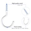 12 Pack Vinyl Coated Ceiling Hooks,Screw-in Mug Hooks,Multi-Function Wall Hooks Kitchen Hooks Cup Hooks for Indoors Outdoors (White, 1-1/4 Inch)