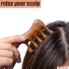 Moreinday Loc Comb 2 Pack Massage Comb Wooden Scalp Massager Green Sandalwood Hair Comb Gift for Women Men