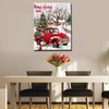 Retro Red Car Painting Farm Wooden House Paint by Number Kit 16 x 20 inch Canvas DIY Christmas Scene Oil Painting for Adult Beginner with Brushes and Acrylic Art Home Decor Snowman Gift(Frameless）