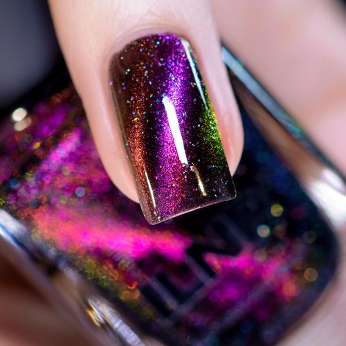 ILNP Jet Setter - Black-Based Pink Magnetic Holographic Nail Polish