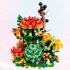 QARULUS Flower Bouquet Building Kit Flowers Botanical Collection DIY Plants Bonsai Tree Friends Sets Adult Building Blocks Set Christmas New Year Birthday Gift for Girls Mom Women Girlfriend(Cactus)