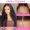 ISEE HAIR Water Wave HD Lace Front Wig Wear & Go Glueless Lace Wigs For Women No Glue 4x6 HD Lace Pre Cut Wig Human Hair Wigs Transparent Lace Closure Wigs 180% Density 20 Inch