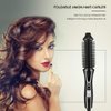 Curling Iron Brush Brush Curling Iron Hair Curling Iron, Ceramic Tourmaline Foldable Anion Hair Brush, Curling Iron 200掳C Ceramic Curling Iron, Styling Tools Foldable Hair Brush (Eu)(Us Plug 110鈥?40V)